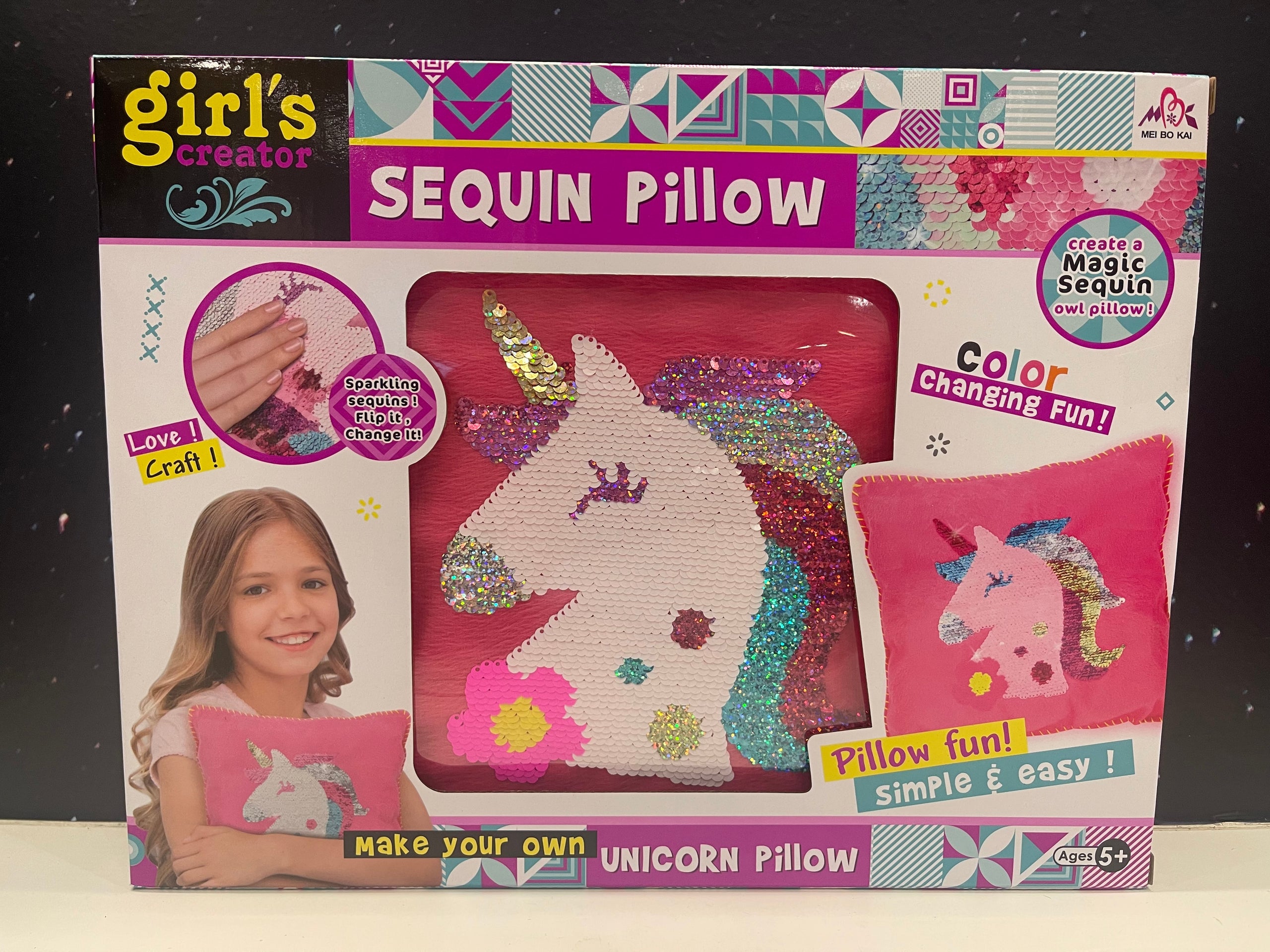 Unicorn sequin hotsell changing pillow